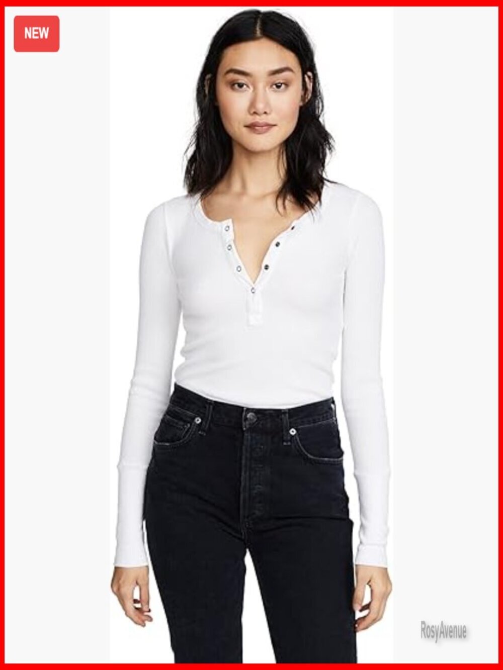 Thermal Henley Long Sleeve Slim Fit Snap Placket T-Shirt